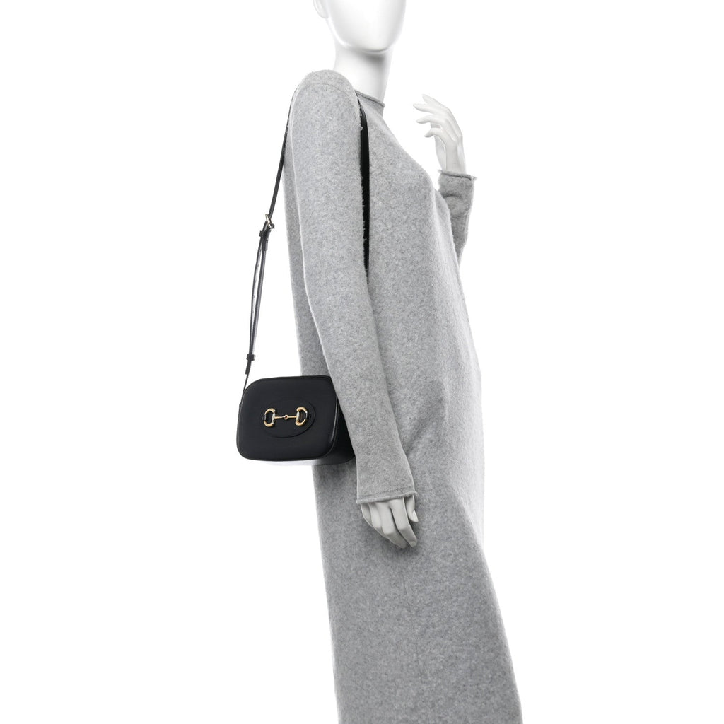 Calfskin Mini Horsebit 1955 Camera Shoulder Bag  Black
