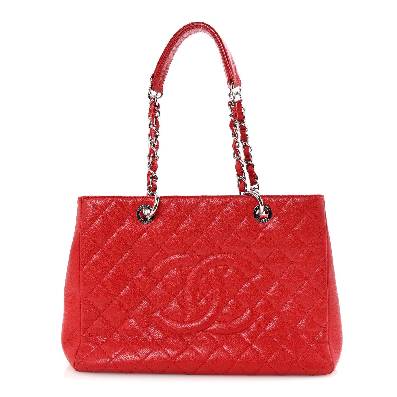 Caviar Quilted Grand Shopping Tote GST Red