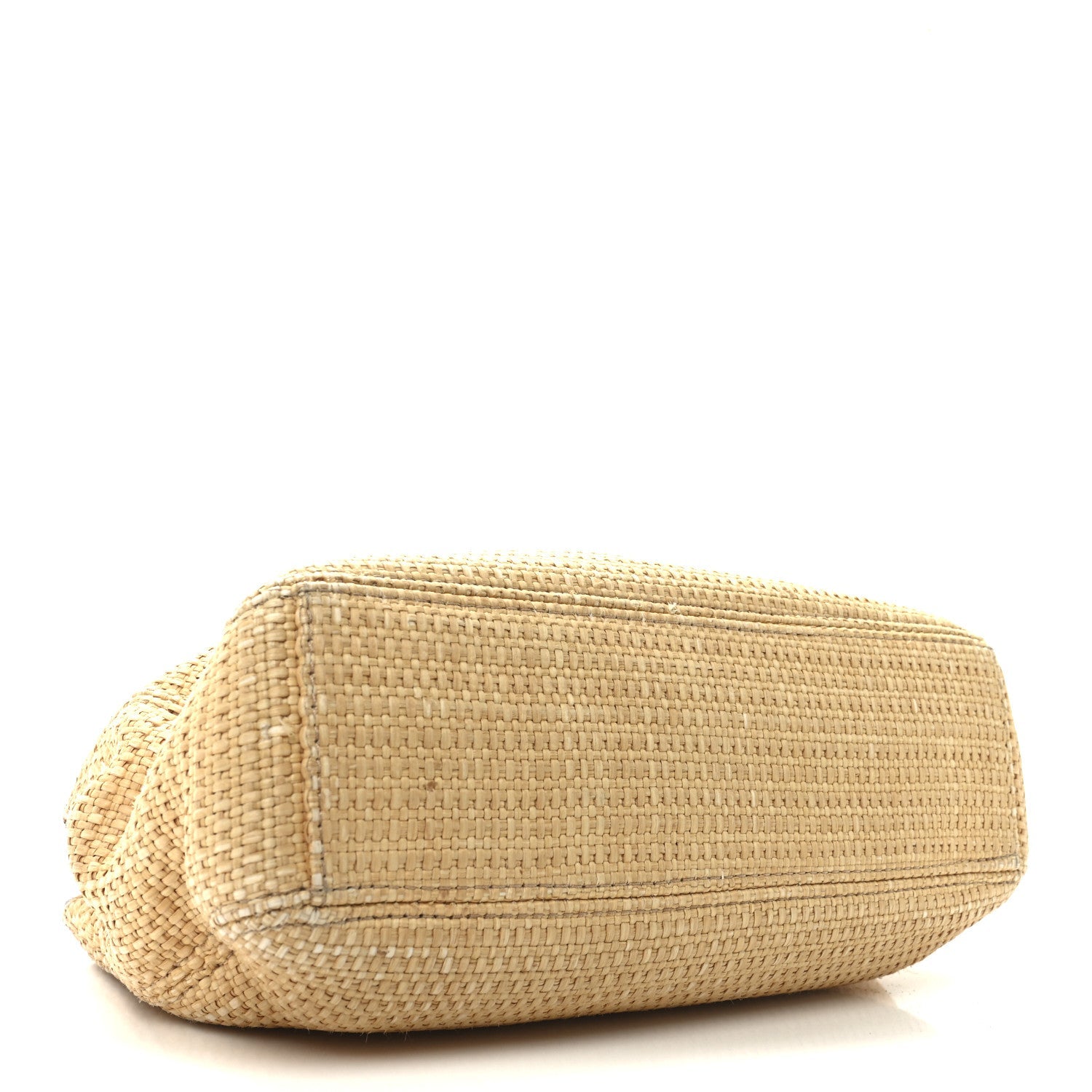 Woven Straw Raffia Wooden Handle Bag