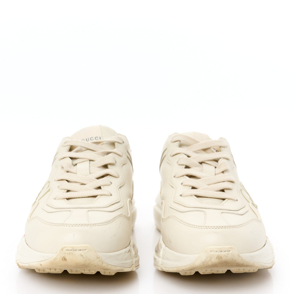 Calfskin Logo Womens Rhyton Sneakers 38.5 Ivory