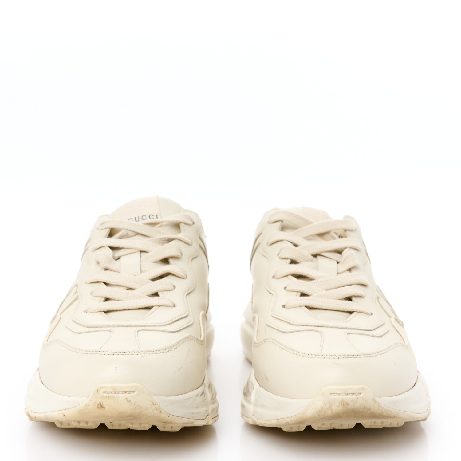 Calfskin Logo Womens Rhyton Sneakers 38.5 Ivory