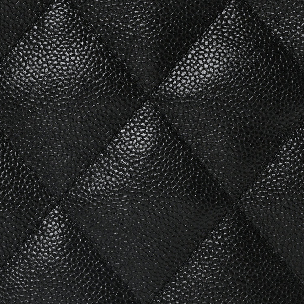 Caviar Quilted Large Shopping Tote Black