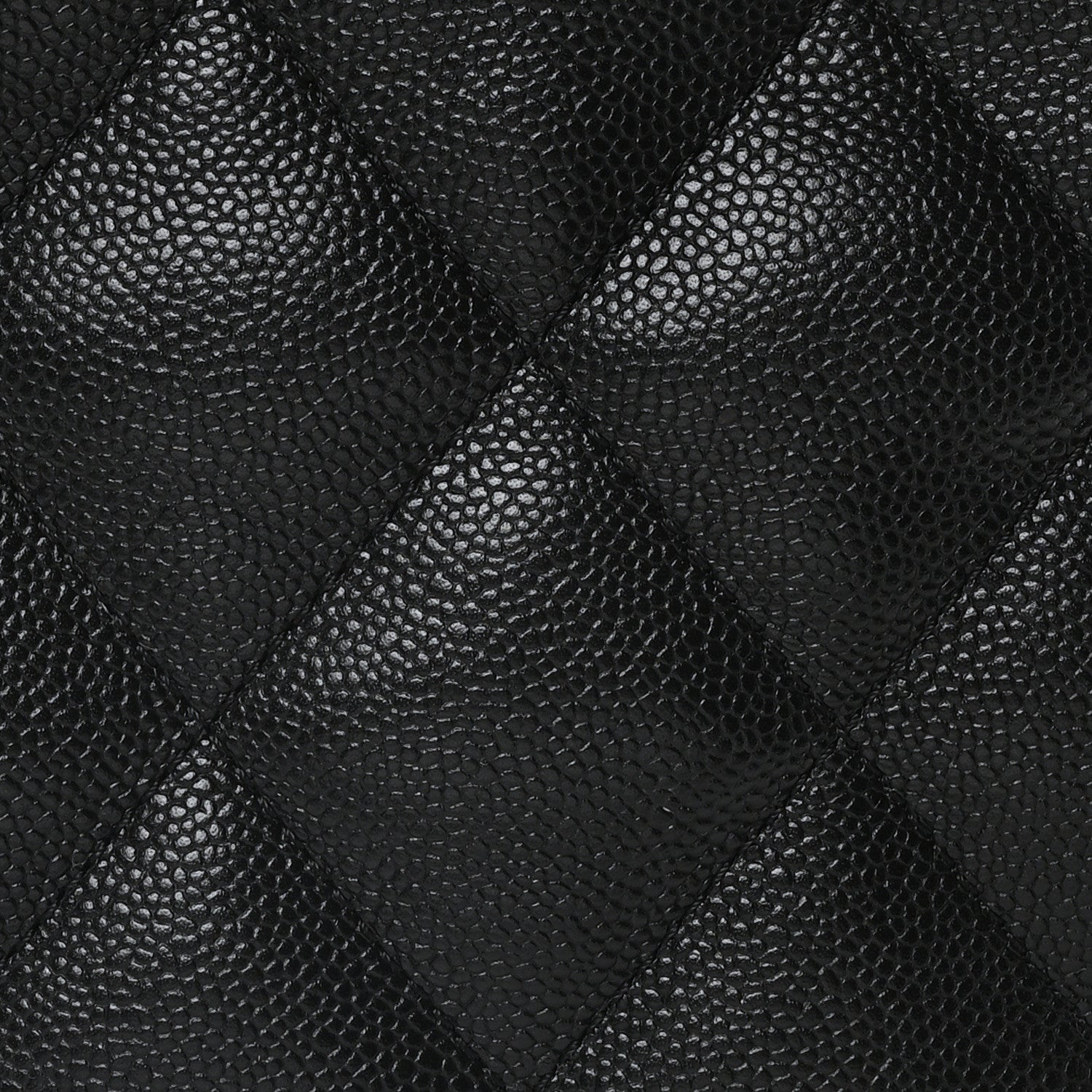 Caviar Quilted Large Shopping Tote Black