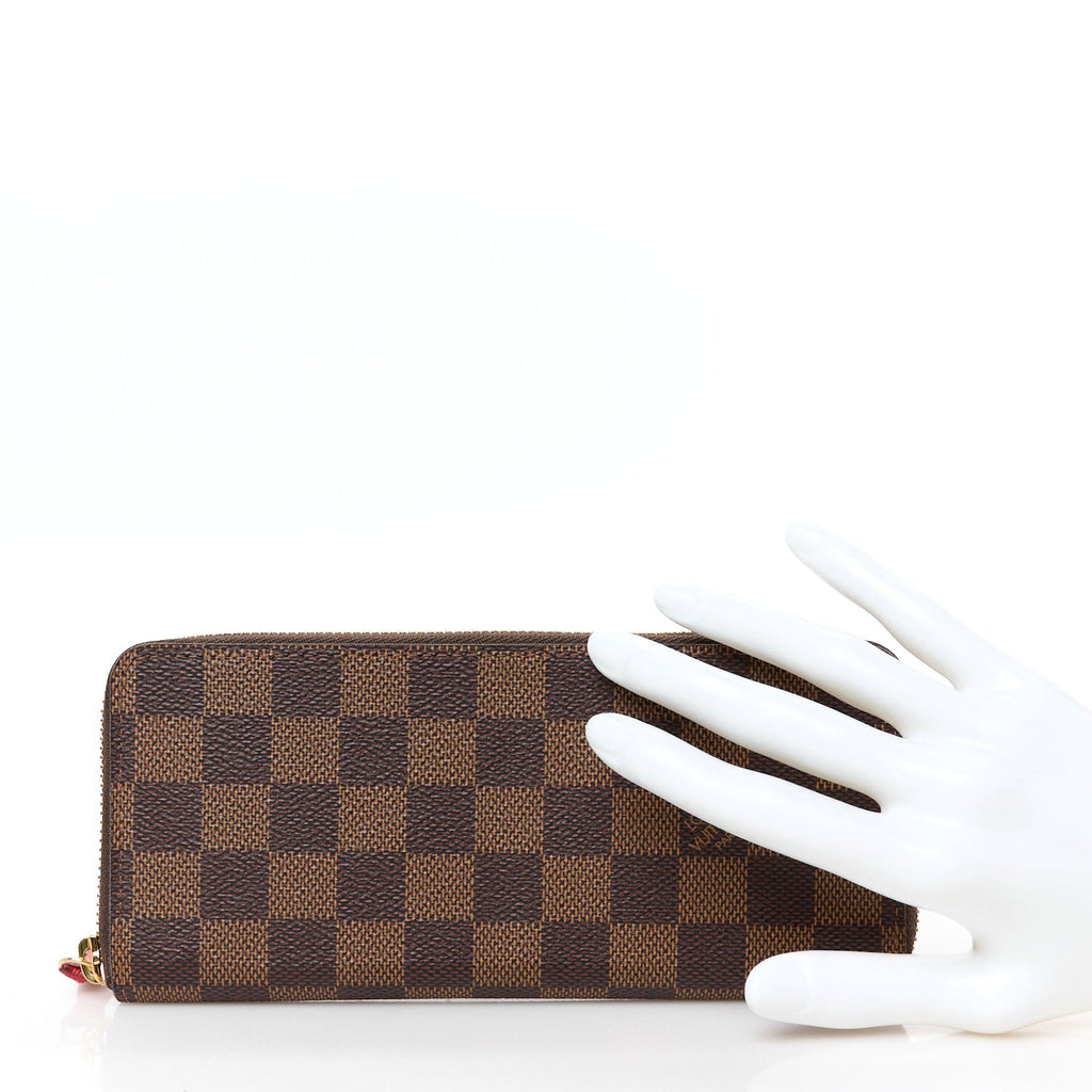 Damier Ebene Clemence Wallet Cherry