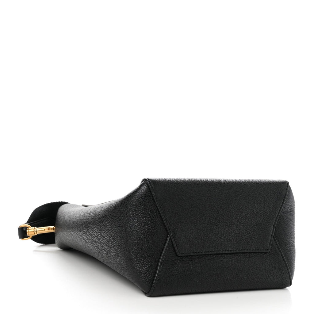 Soft Grained Calfskin Small Sangle Bucket Bag Black