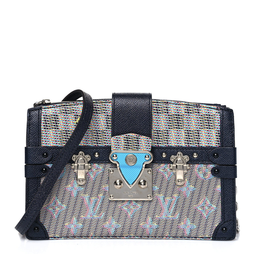 Calfskin Monogram LV Pop Trunk Clutch Blue