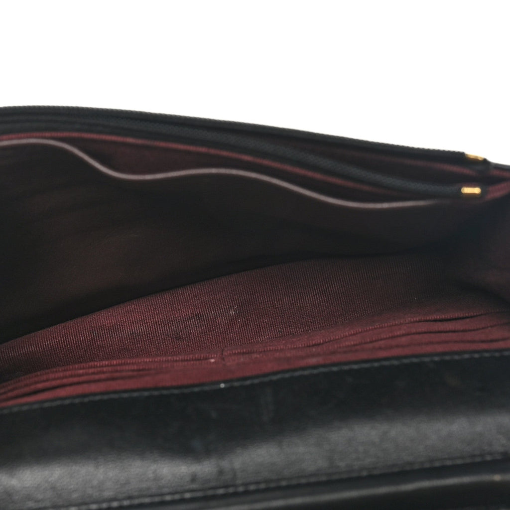 Lambskin Quilted Wallet On Chain WOC Black
