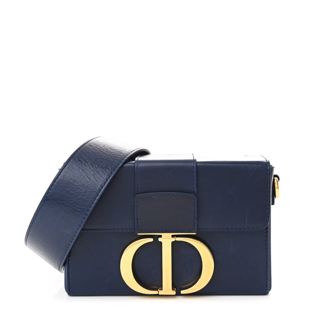 Smooth Calfskin 30 Montaigne Box Bag Navy