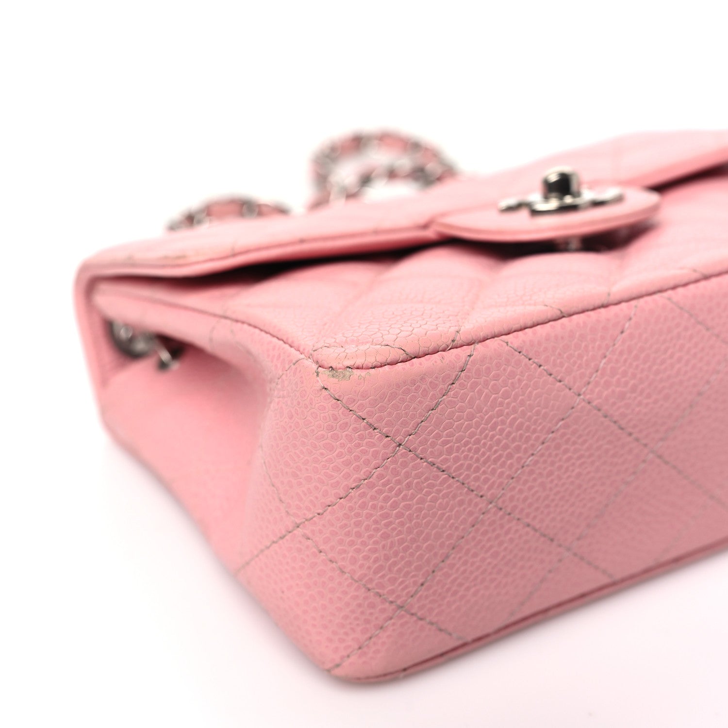 Caviar Quilted Mini Square Flap Pink