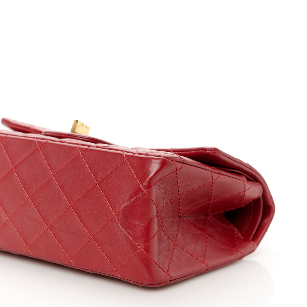 Aged Calfskin Quilted 2.55 Reissue Mini Flap Red