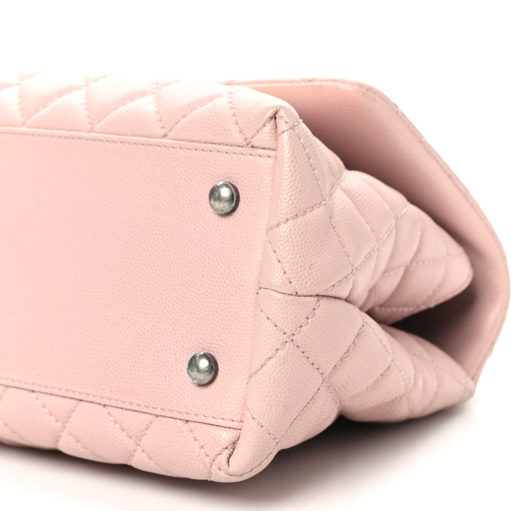 Caviar Quilted Small Coco Handle Flap Light Pink