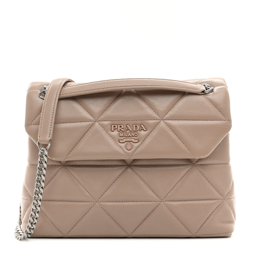 Nappa Triangle Stitched Large Spectrum Bag Cipria