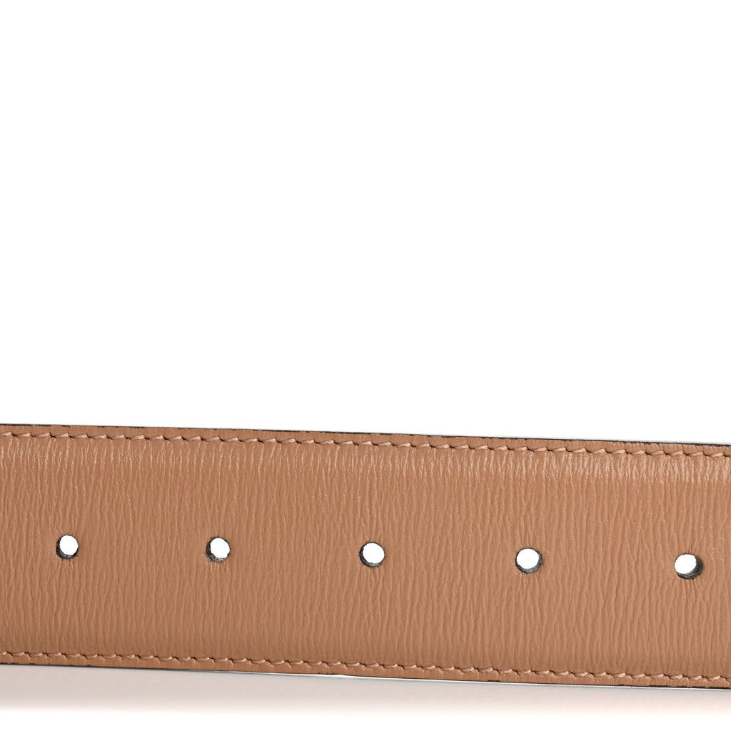 Azalea Calfskin Enamel Monochrome Double G 40mm Belt 80 32 Camelia