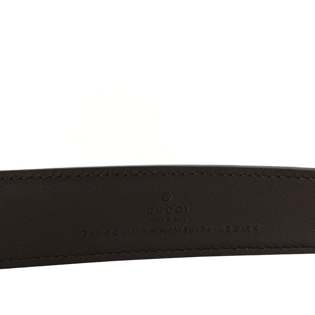 Dollar Calfskin Interlocking G Web Belt 90 36 Brown