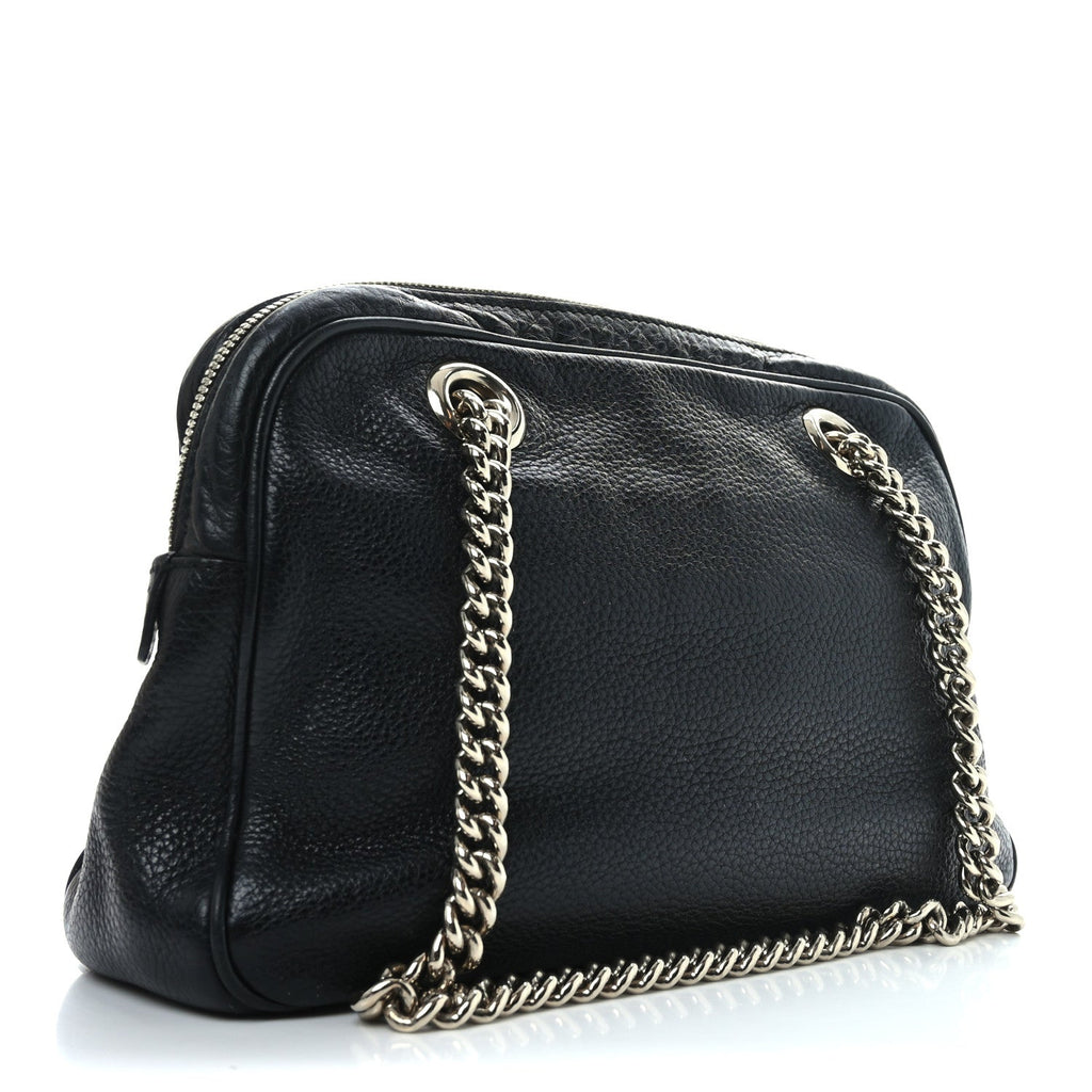 Pebbled Calfskin Small Soho Bowler Black