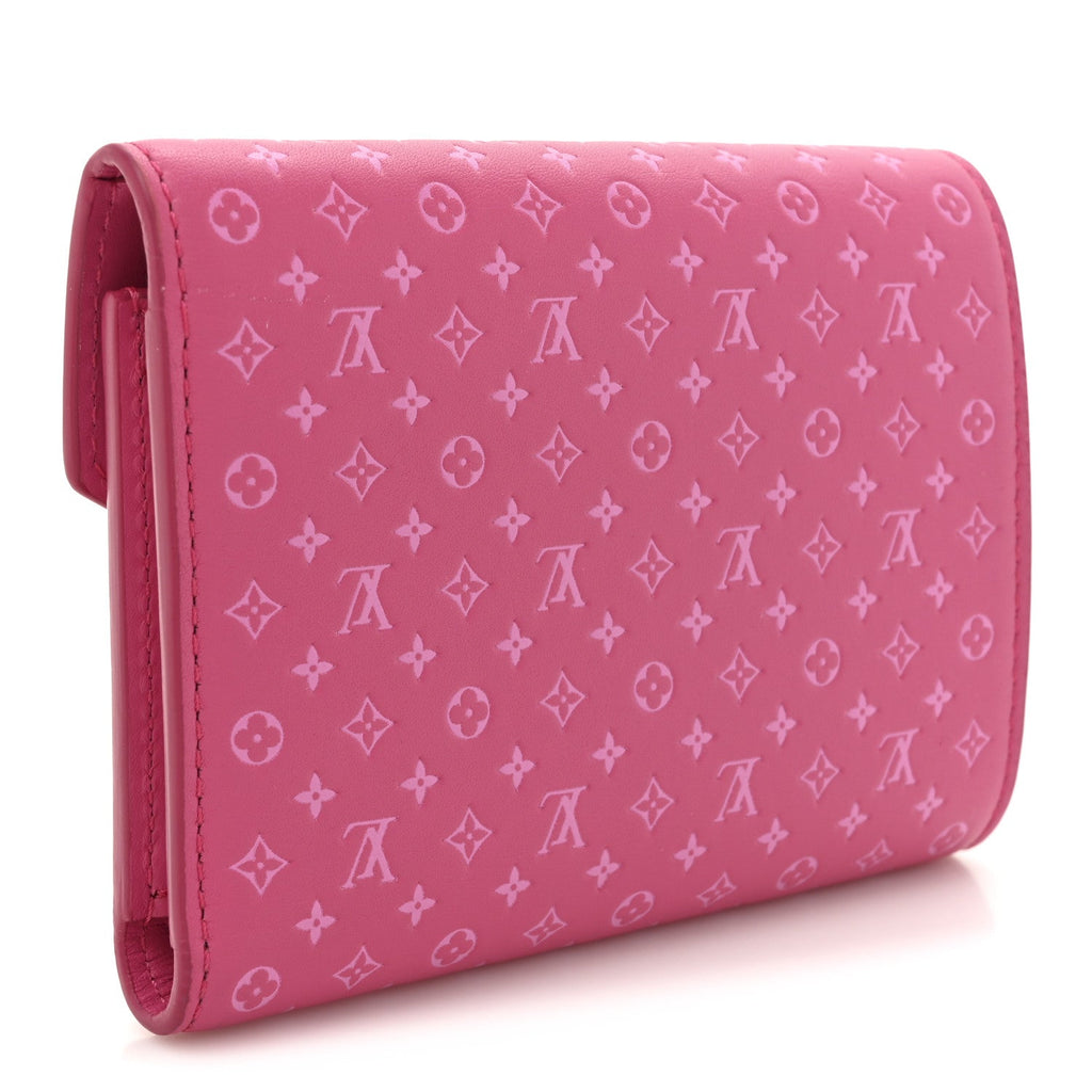 Calfskin Nanogram Embossed Victorine Wallet Rose