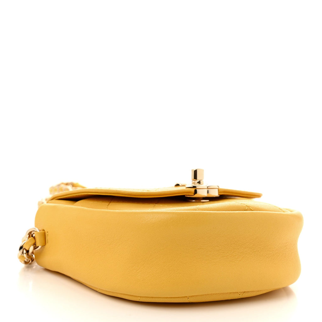 Goatskin Stitched Casual Trip Messenger Flap Yellow