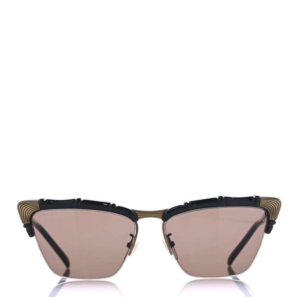 Acetate Metal Bamboo Sunglasses GG660S Black Brown