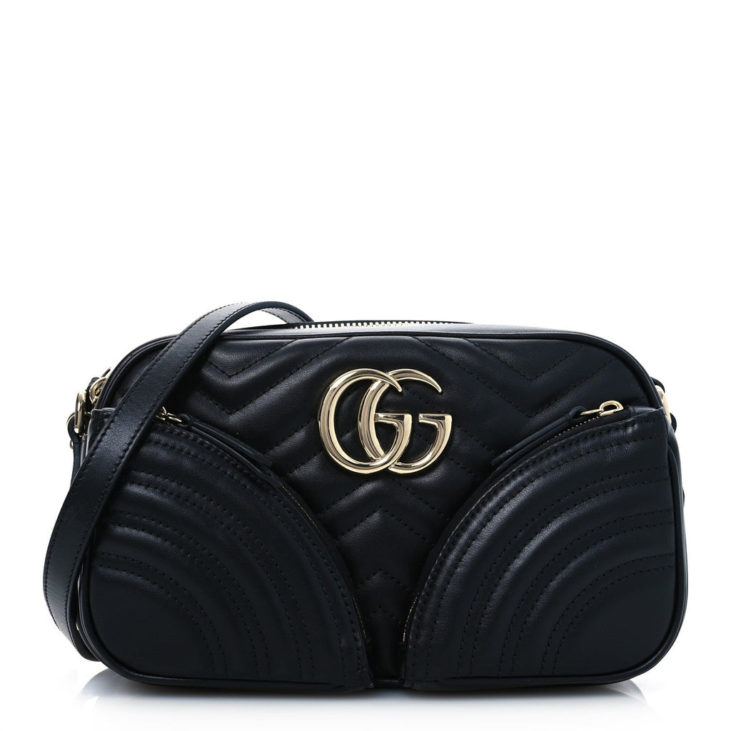 Calfskin Matelasse Small GG Marmont Sphinx Chain Shoulder Bag Black