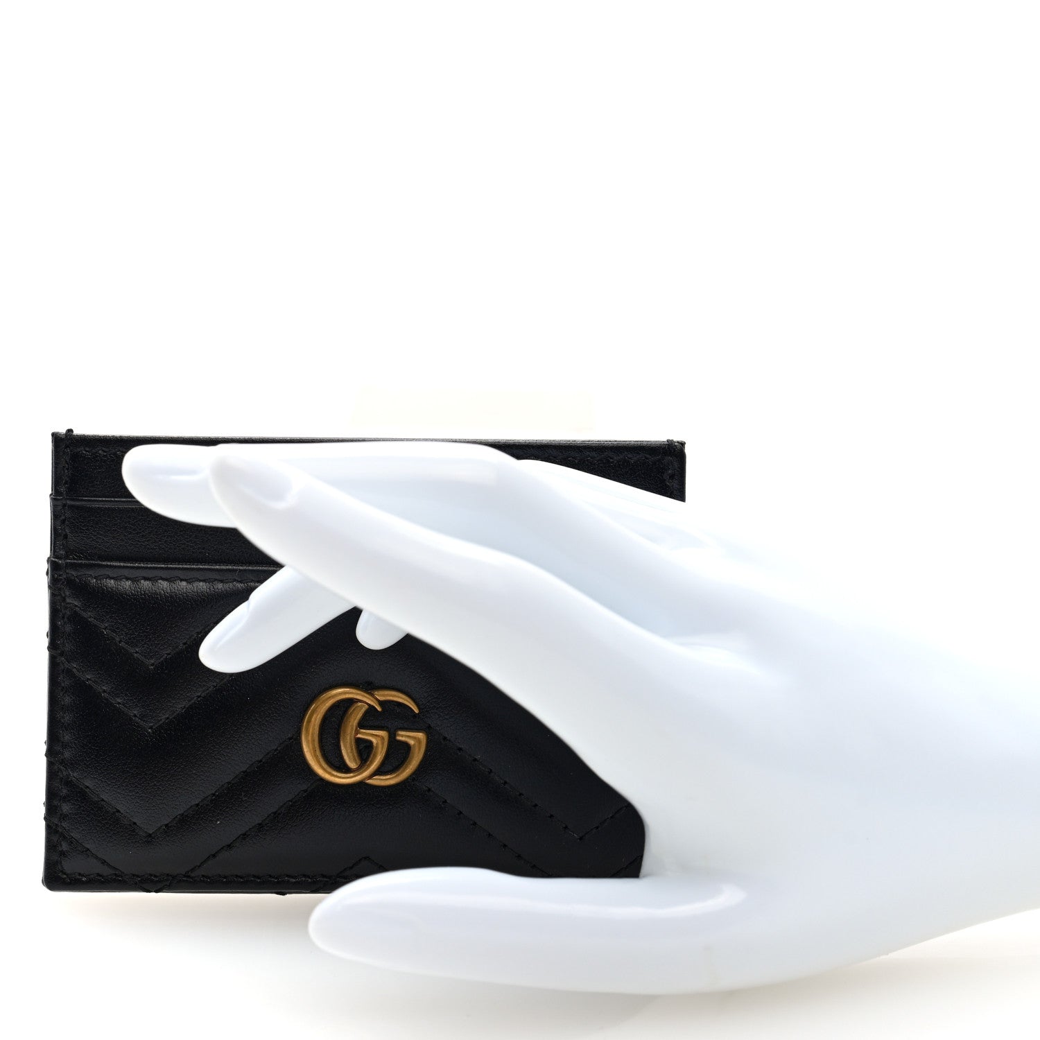 Calfskin Matelasse GG Marmont  Holder Black
