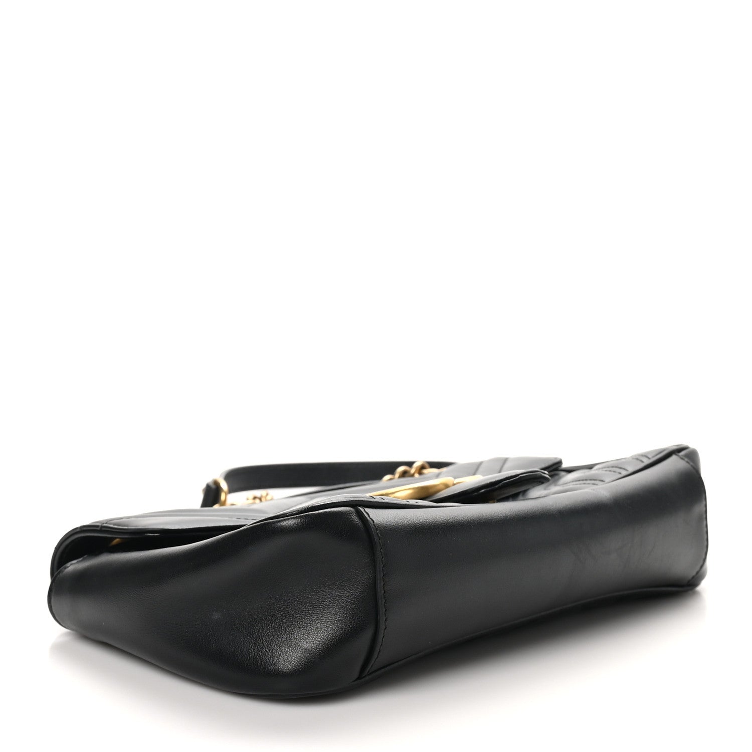 Calfskin Matelasse Small GG Marmont Shoulder Bag Black