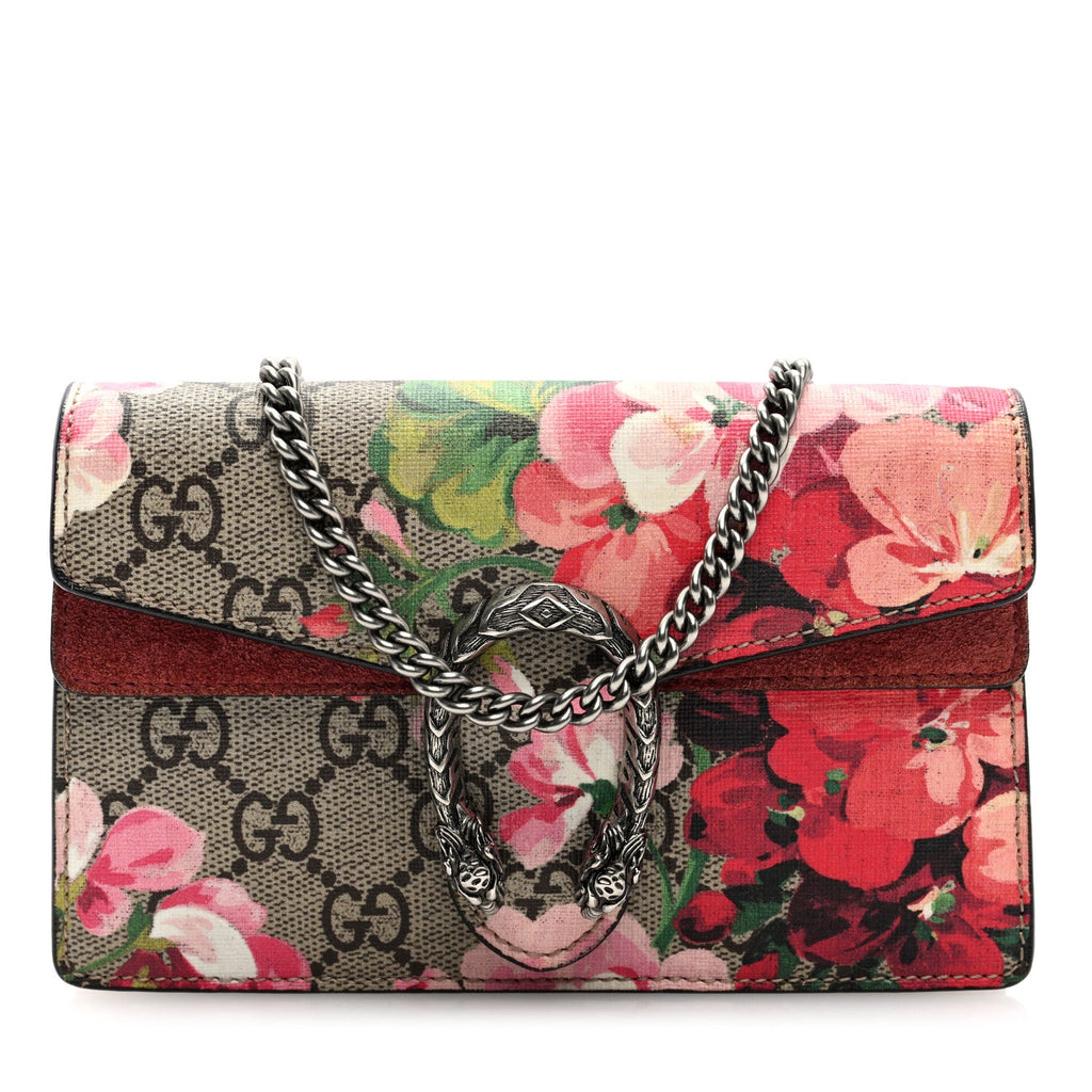 GG Supreme Monogram Blooms Super Mini Dionysus Shoulder Bag Beige Multicolor Dry Rose