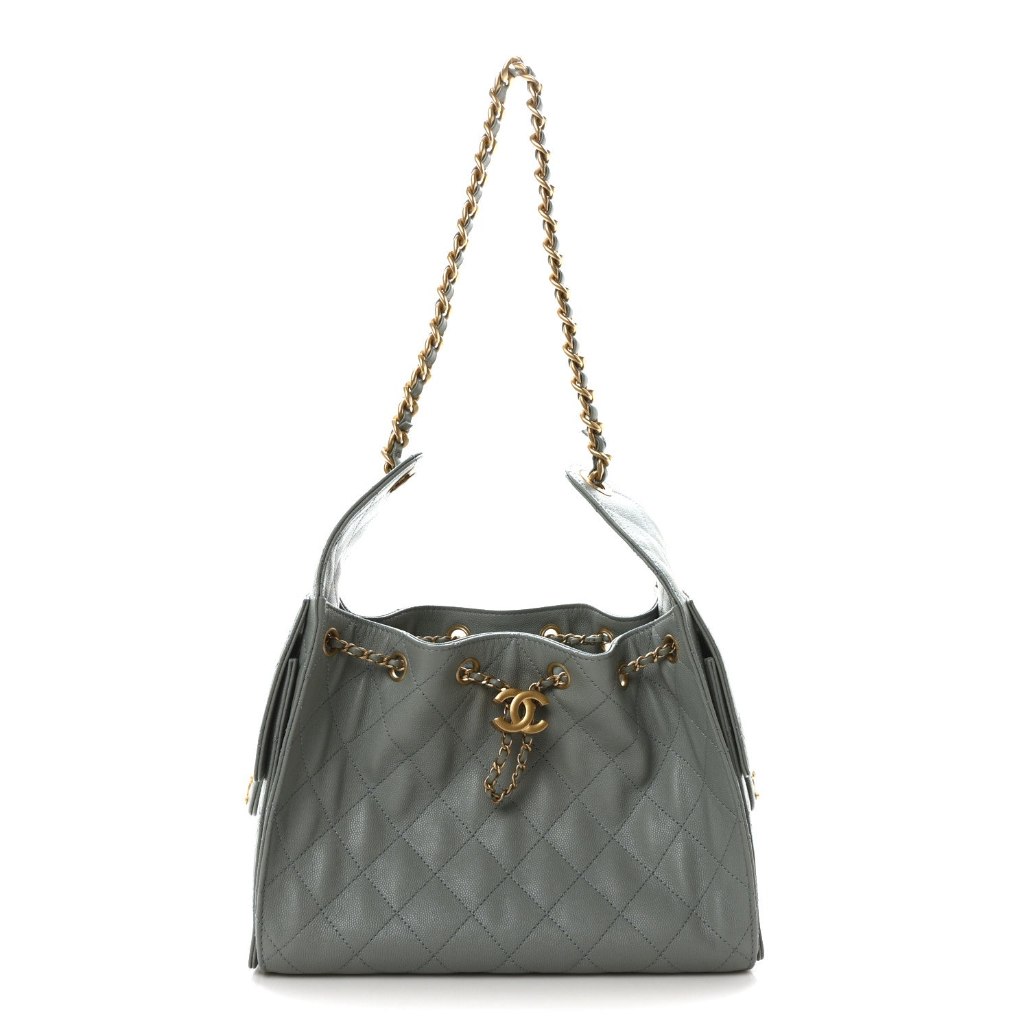Caviar Quilted Small Chanel 25 Handbag Light Green
