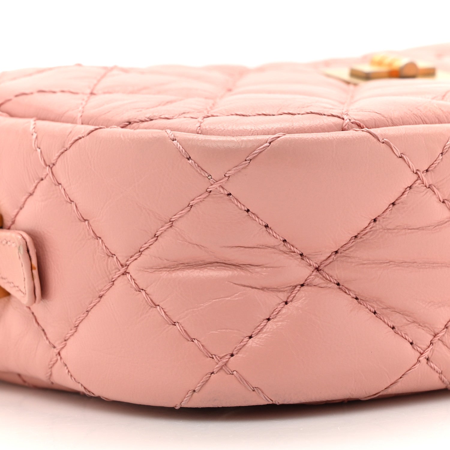 Aged Calfskin Quilted Mini Reissue Camera Case Pink