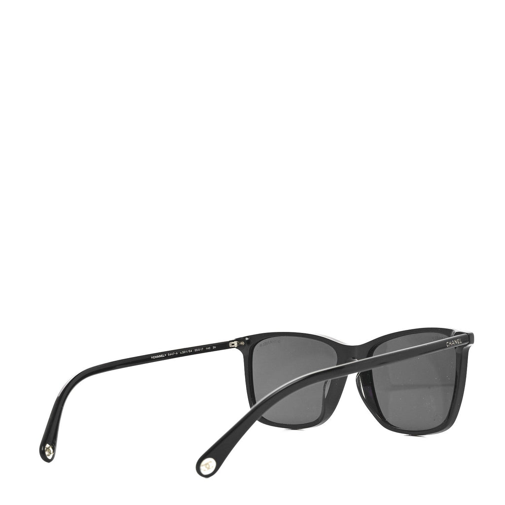 Acetate Polarized Square Sunglasses 5447-A Black