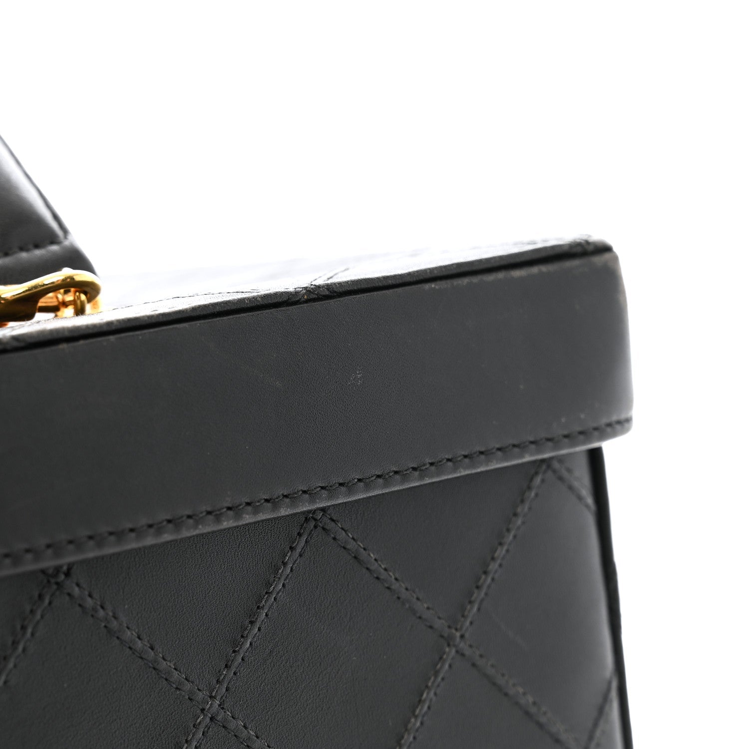 Calfskin Stitch Vanity Case Black