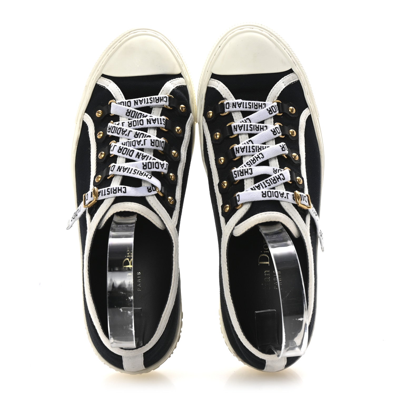 Canvas Walk'N'Dior Low Top Sneakers 39 Black
