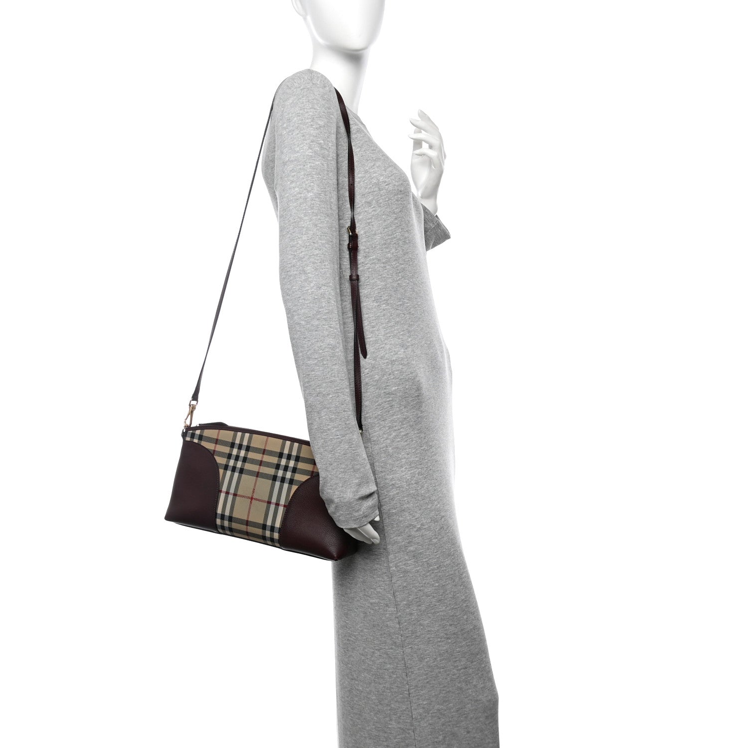 Horseferry Check Small Chichester Crossbody Clutch Bag Burgundy