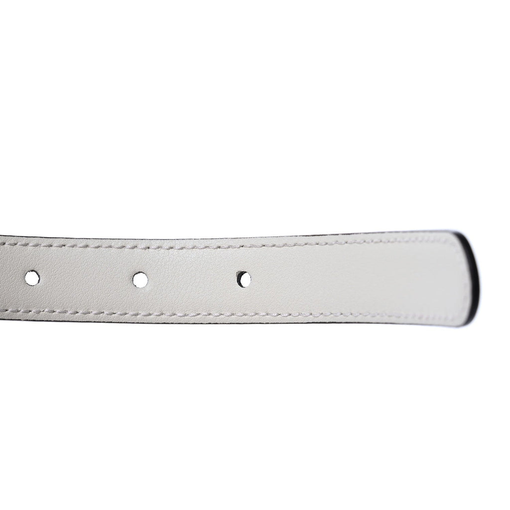 Plutone Calfskin Gucci Buckle 20mm Thin Belt 90 36 Mystic White