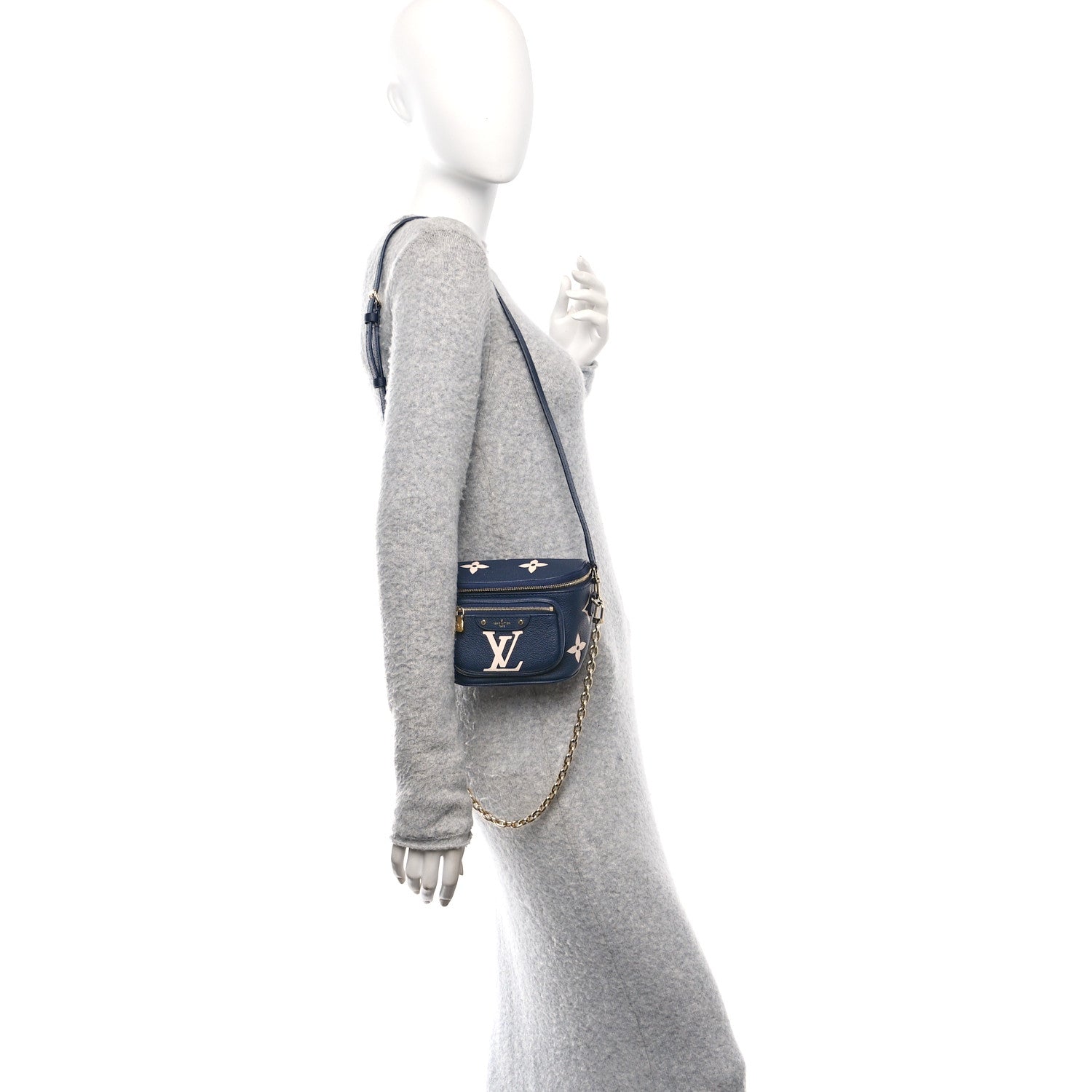 Empreinte Monogram Giant Mini By The Pool Bumbag Navy Creme