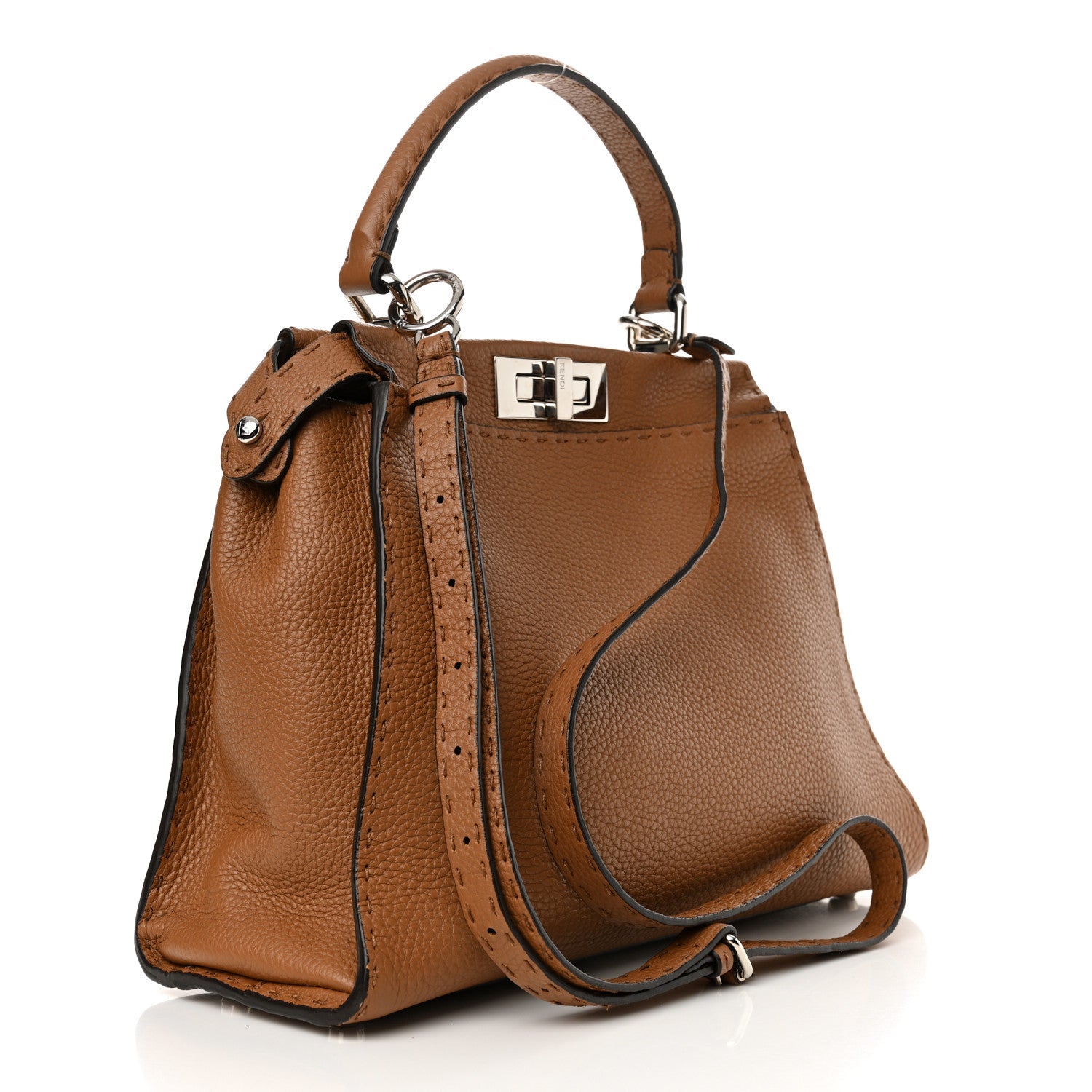 Cuoio Romano Selleria Bi-Color Medium Peekaboo Iconic Satchel Mou Deserto