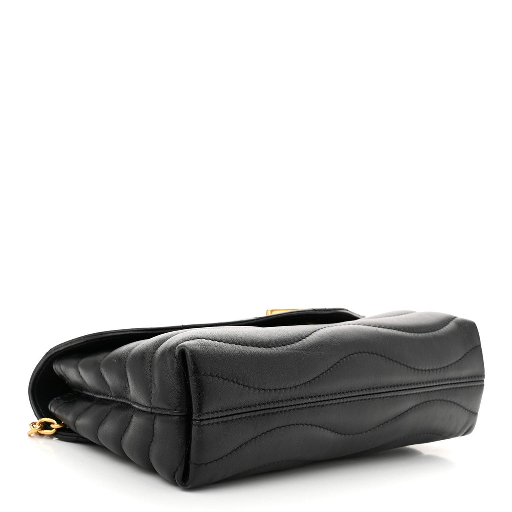 Calfskin New Wave Chain Bag MM NM Black