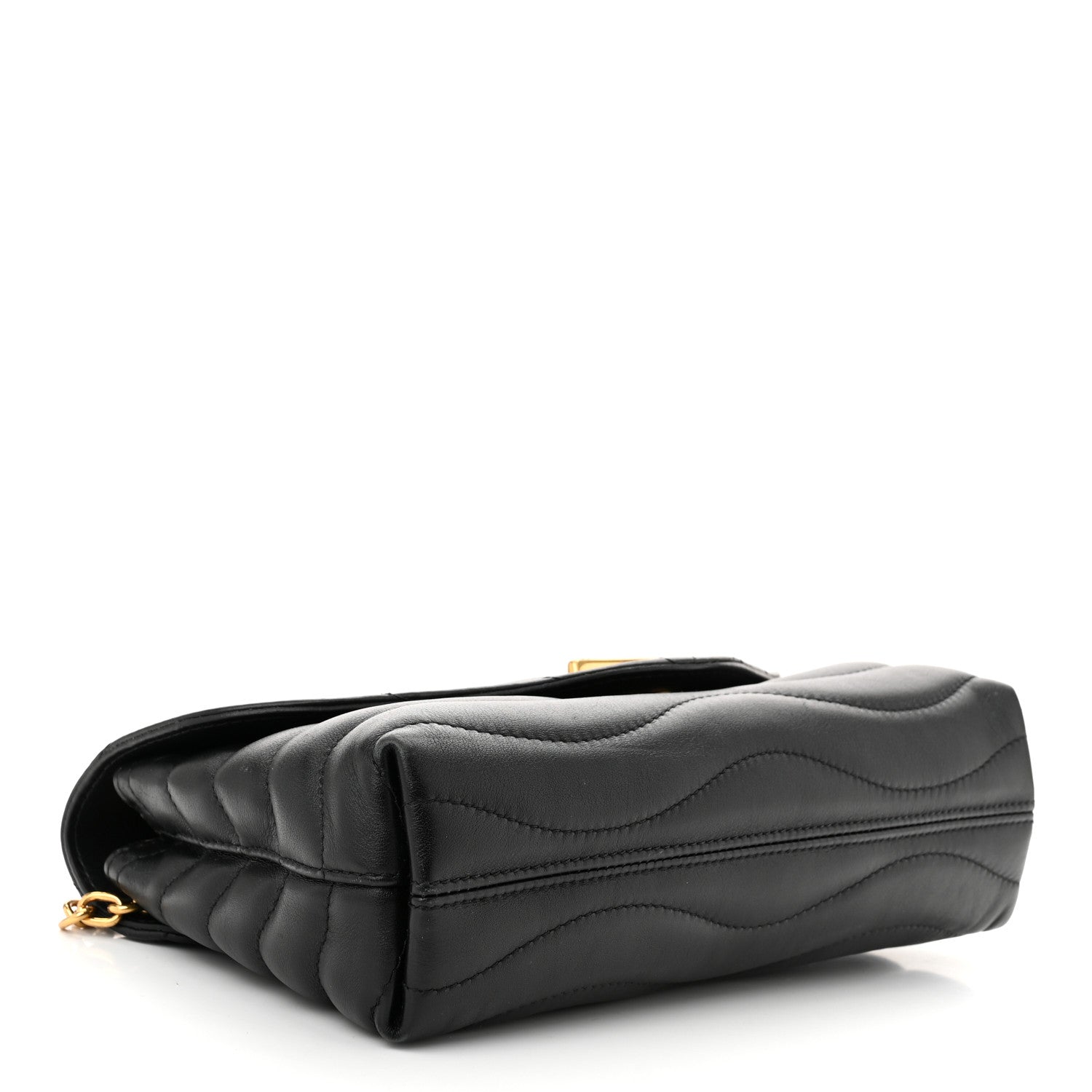 Calfskin New Wave Chain Bag MM NM Black
