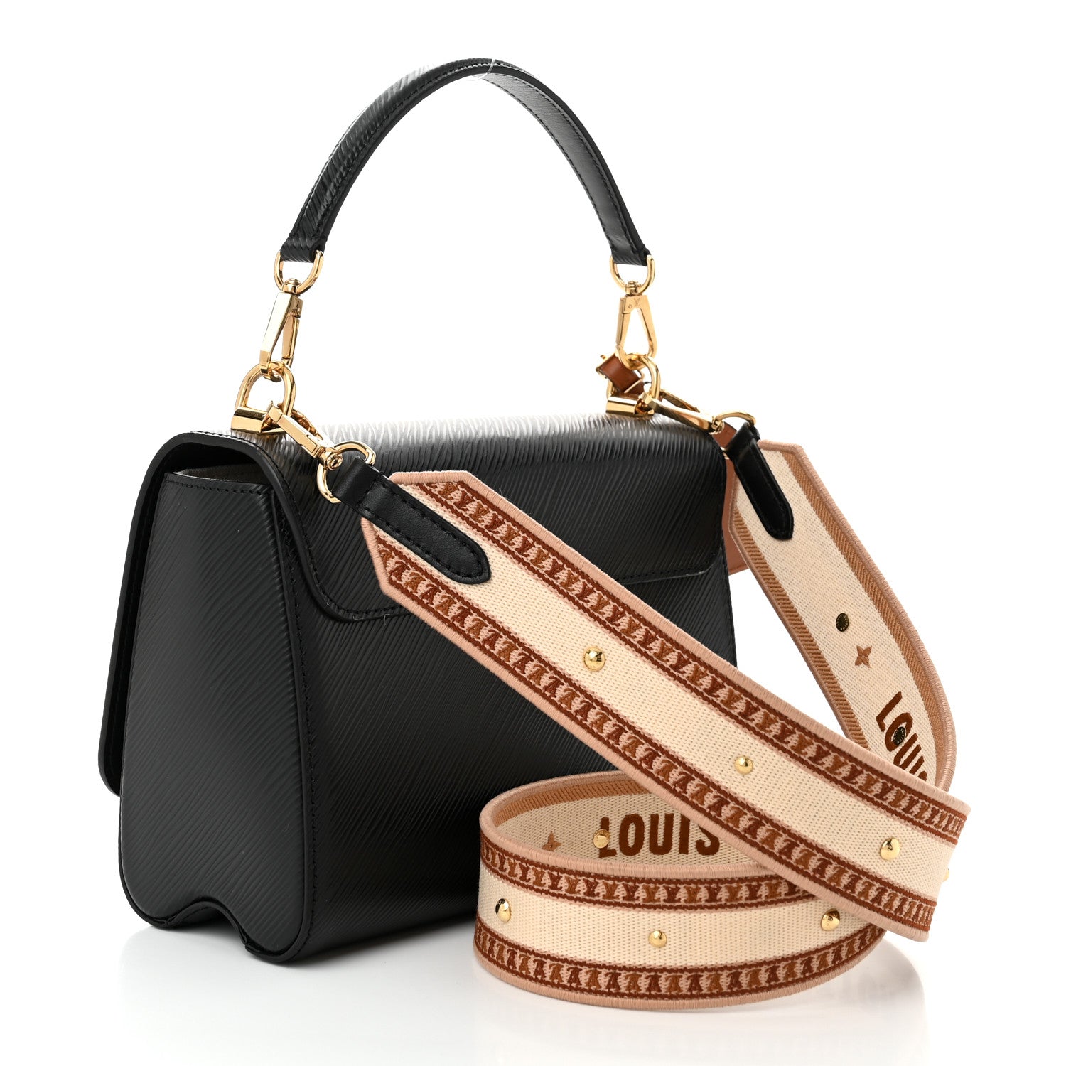 Epi Twist Top Handle Shoulder Bag Black
