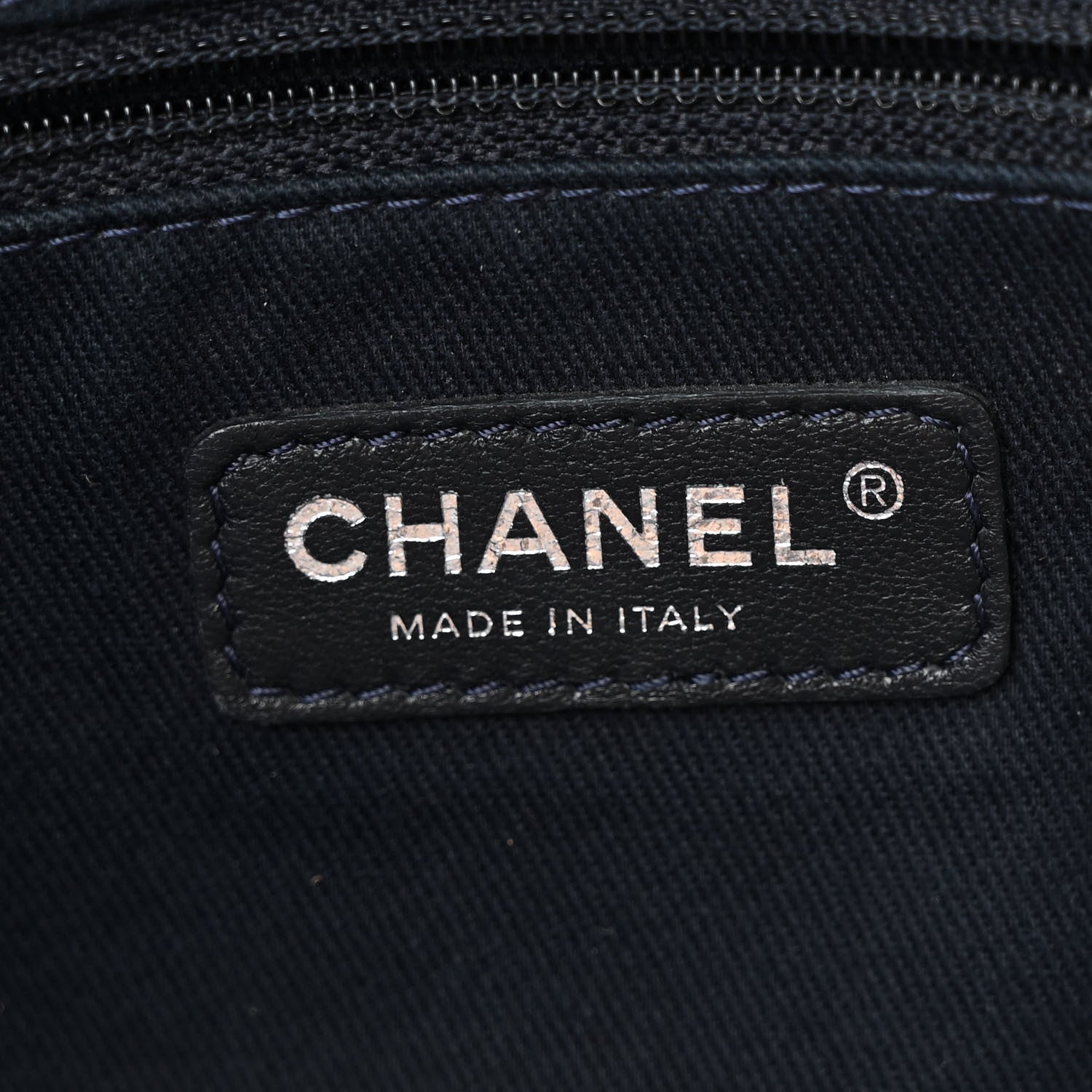 Denim Small Deauville Tote Dark Blue White
