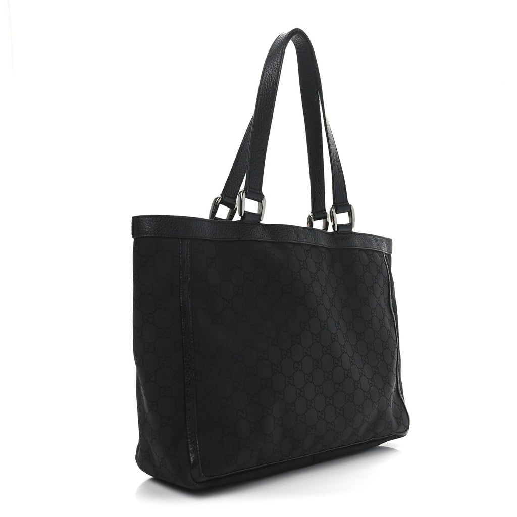 Nylon Monogram Abbey D Ring Tote Black
