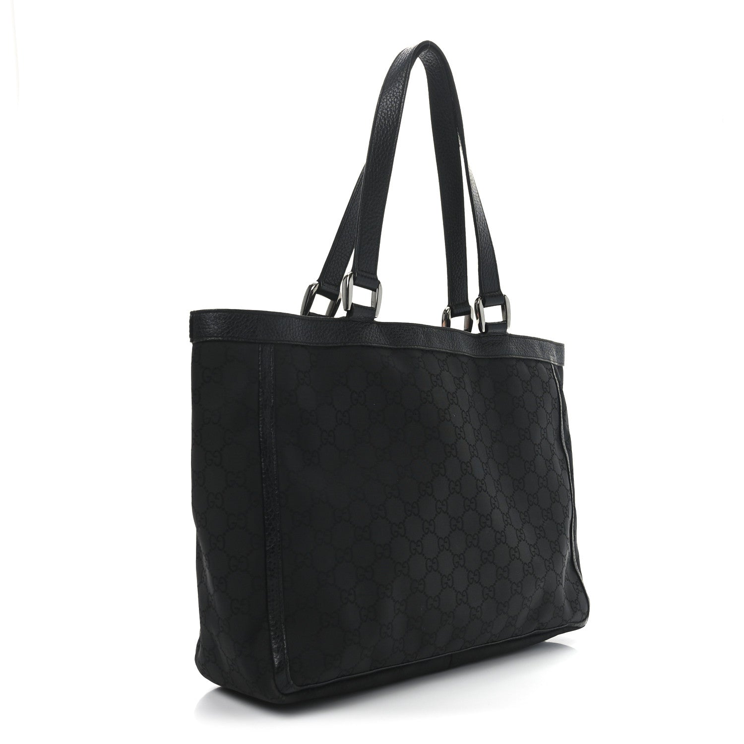 Nylon Monogram Abbey D Ring Tote Black