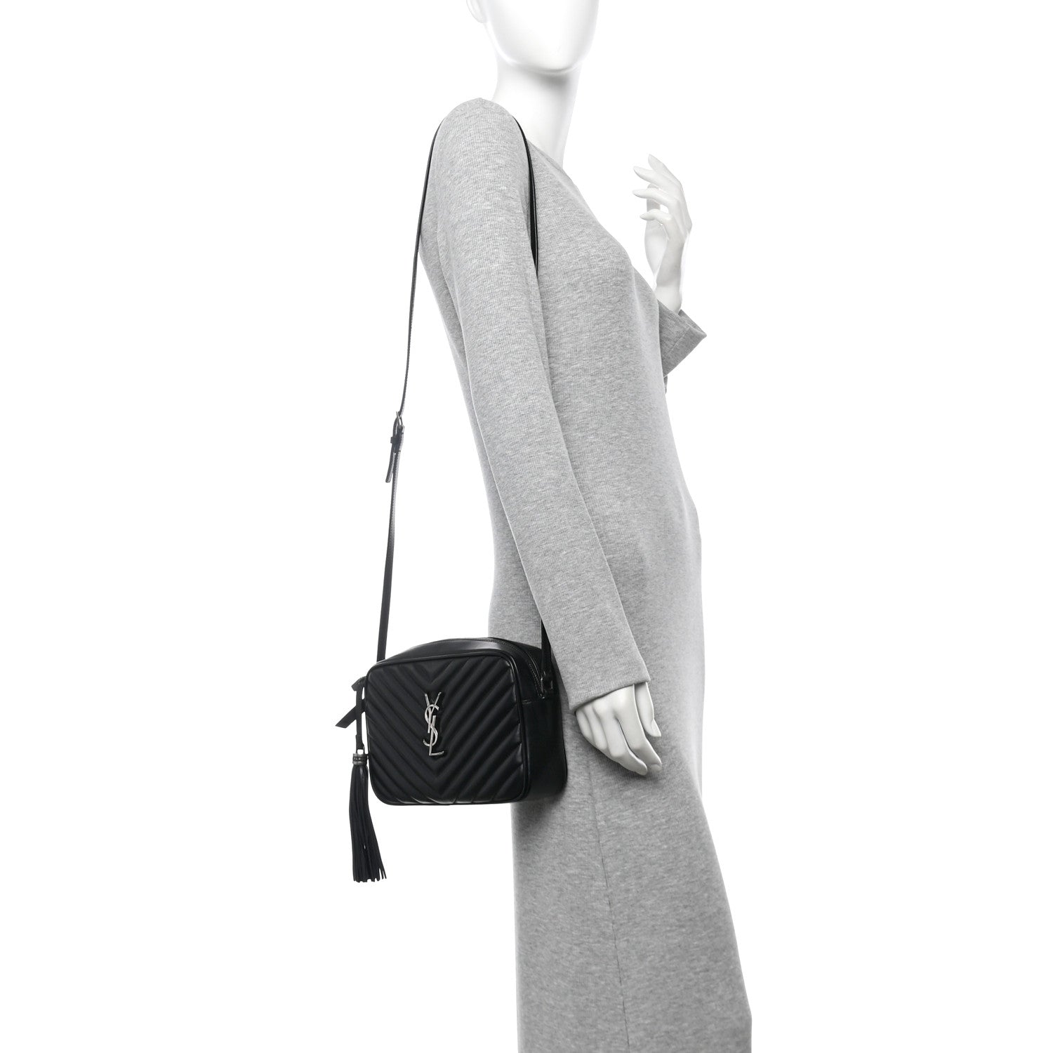 Calfskin Matelasse Monogram Lou Camera Bag Black