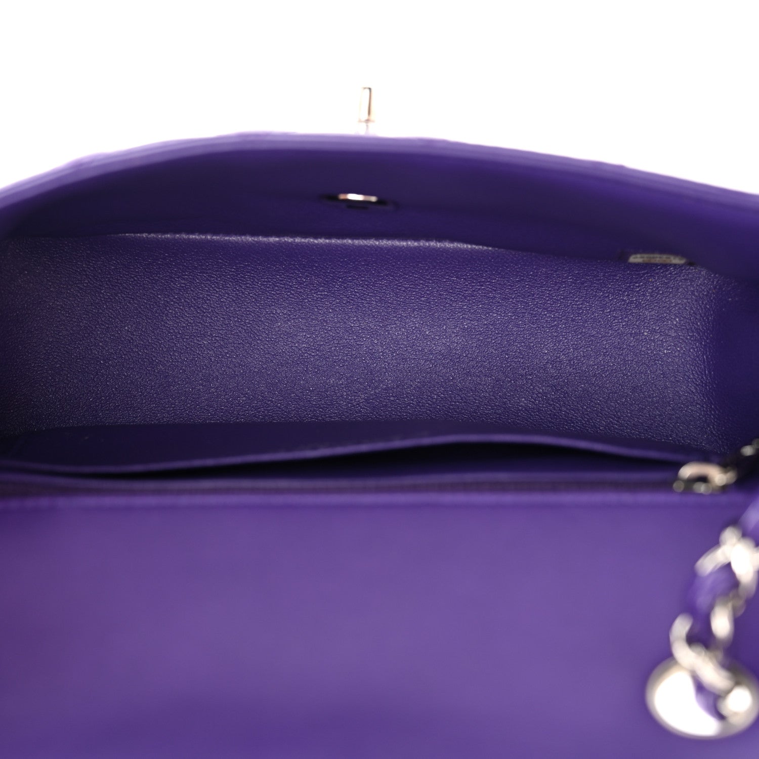 Patent Quilted Mini Rectangular Flap Purple