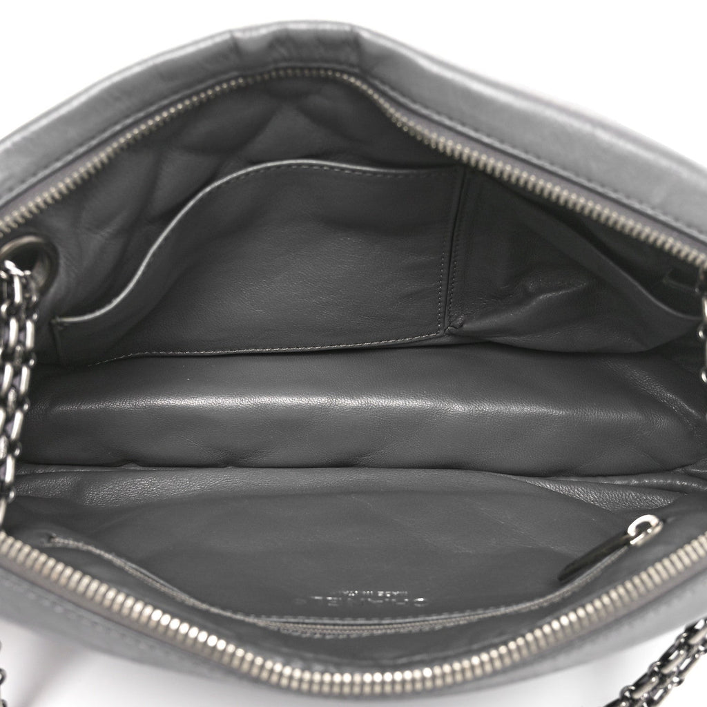 Aged Calfskin Quilted Medium Reissue Camera Case Grey