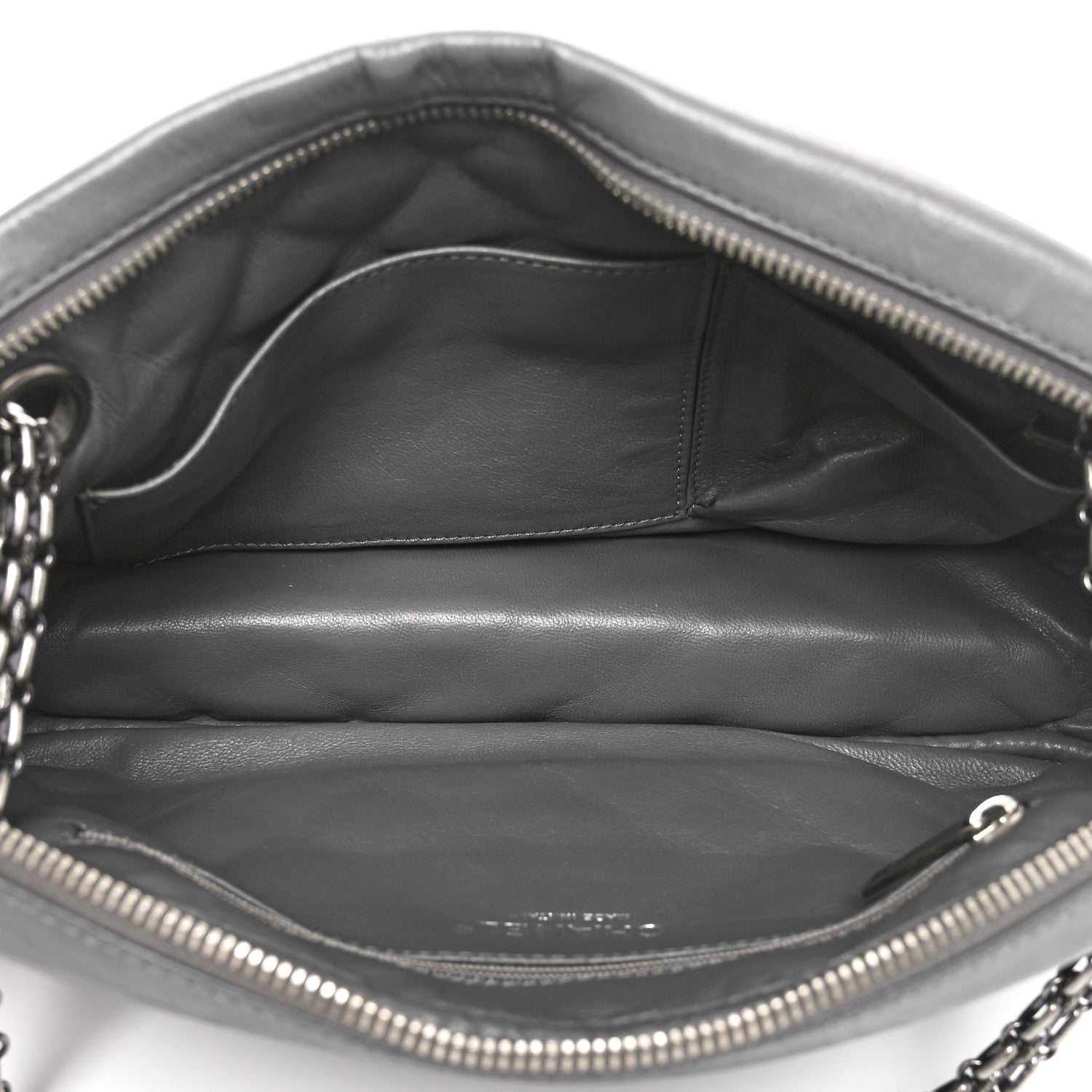 Aged Calfskin Quilted Medium Reissue Camera Case Grey