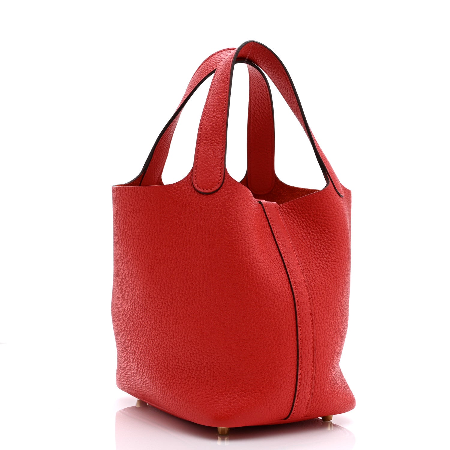 Taurillon Clemence Picotin Lock 18 PM Rouge Tomate