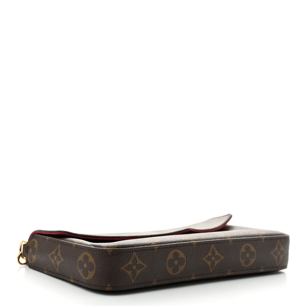 Monogram Pochette Felicie Chain Wallet Fuchsia