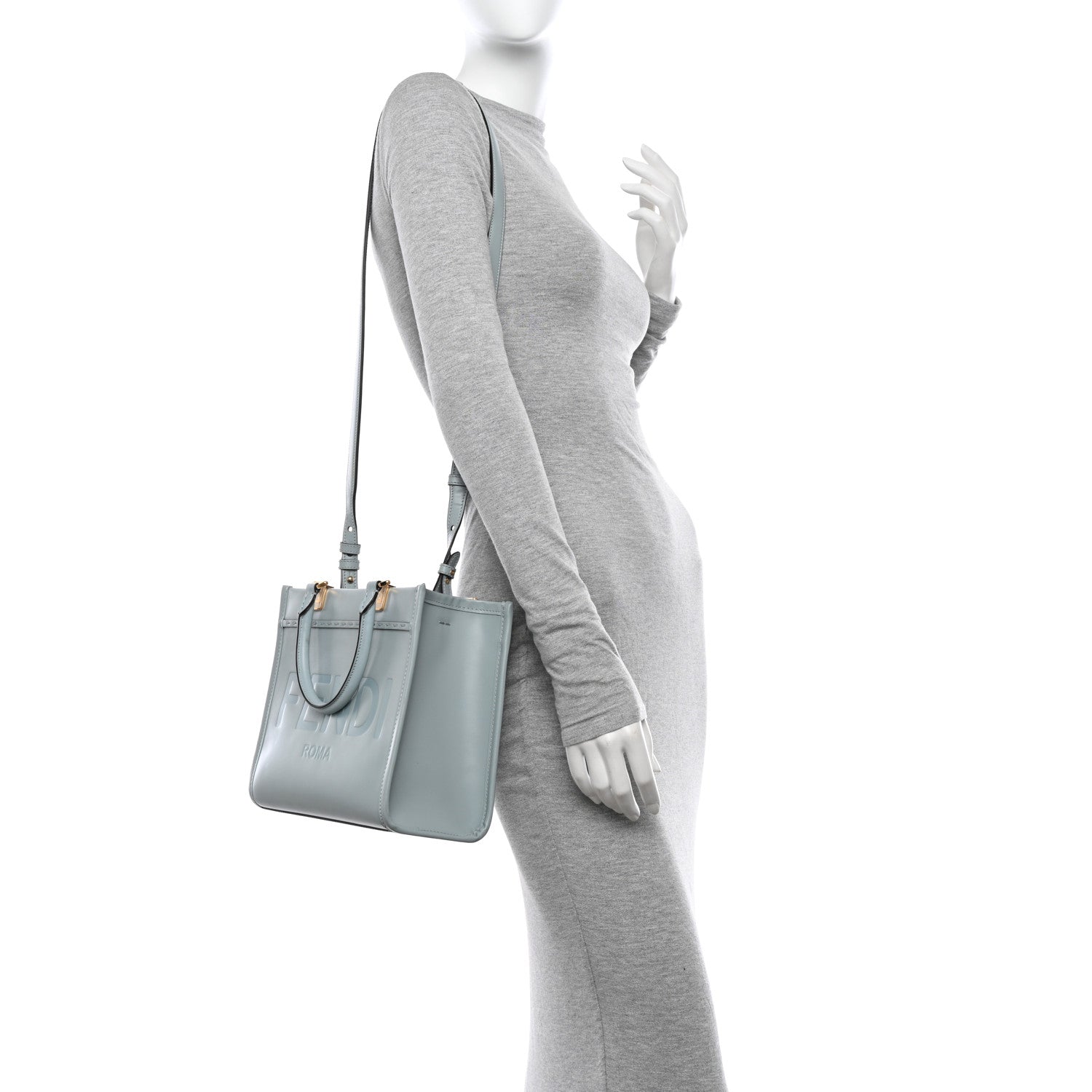Vitello King Logo Embossed Small Fendi Sunshine Shopper Tote Anice