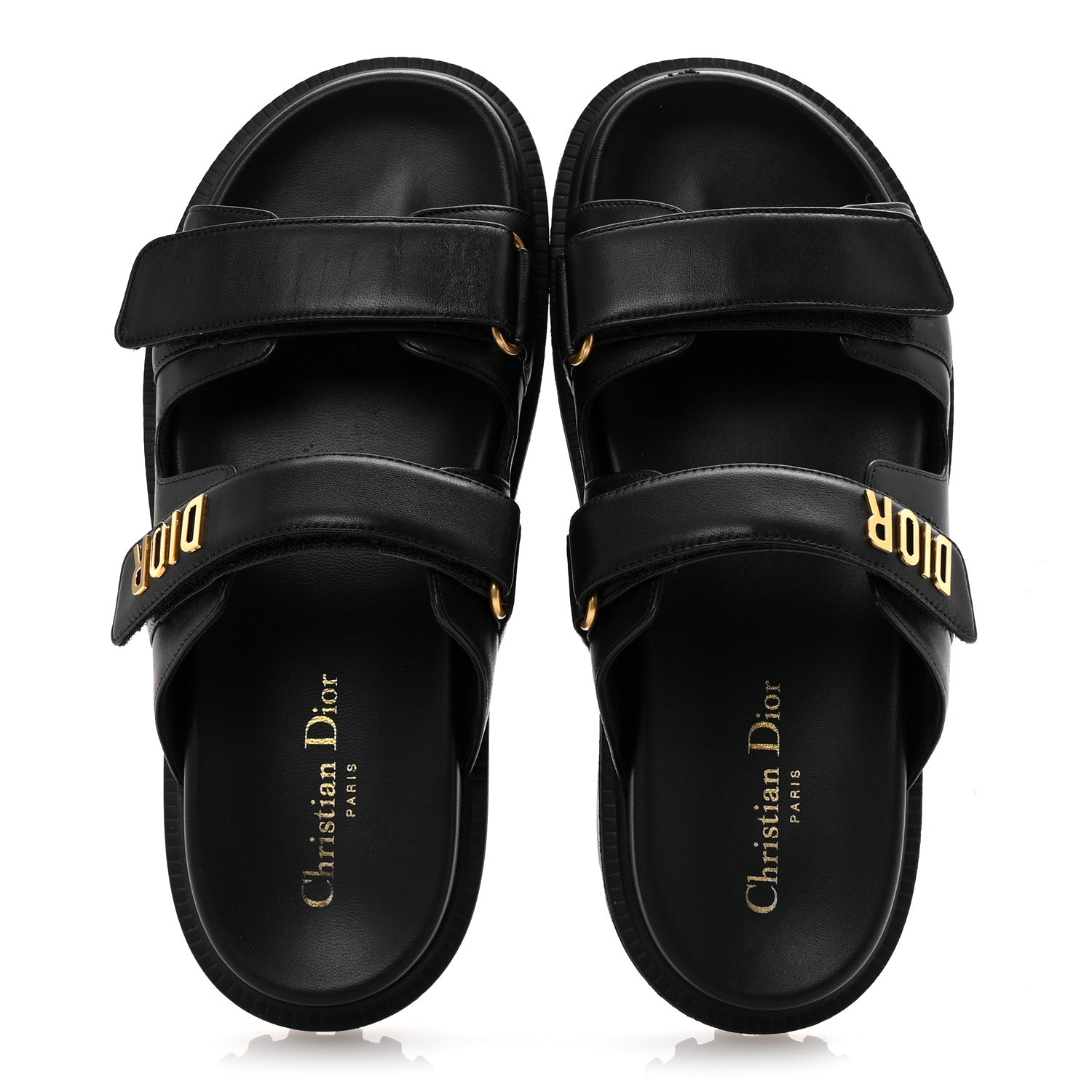 Lambskin Dioract 10mm Slide Sandals 39.5 Black