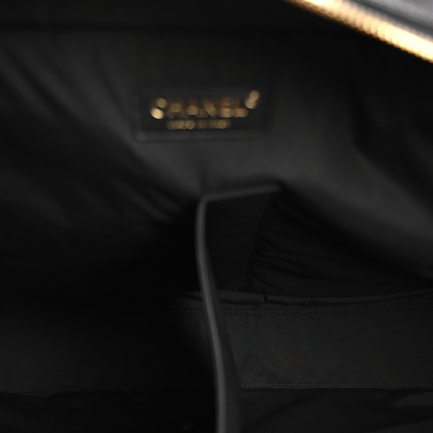 Shiny Grained Calfskin Quilted Large Travel Bowling Bag Black